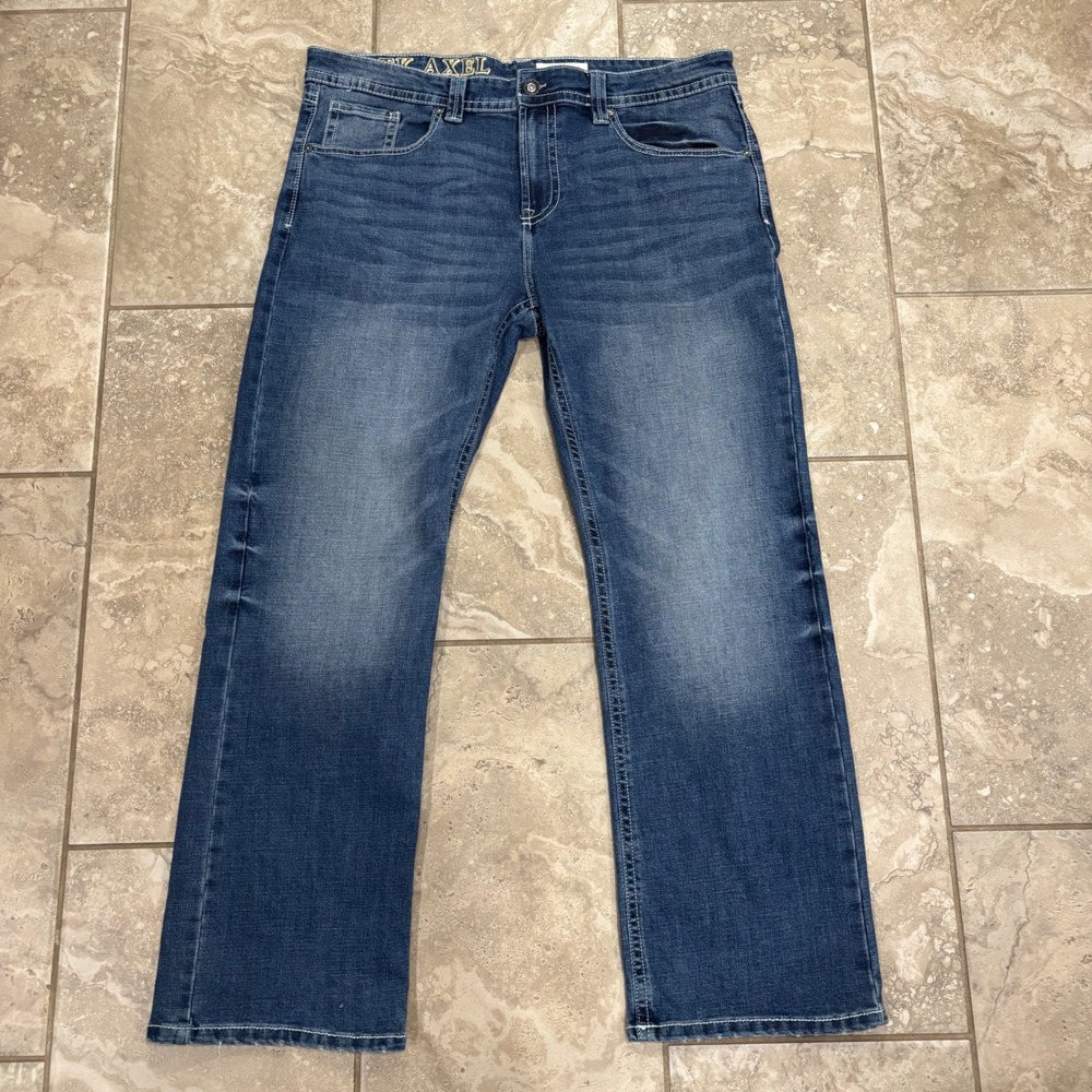 TK Axel Slim Boot Jeans Mens 38x32‎ Medium Wash Blue Denim Stretch